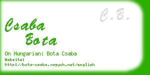 csaba bota business card